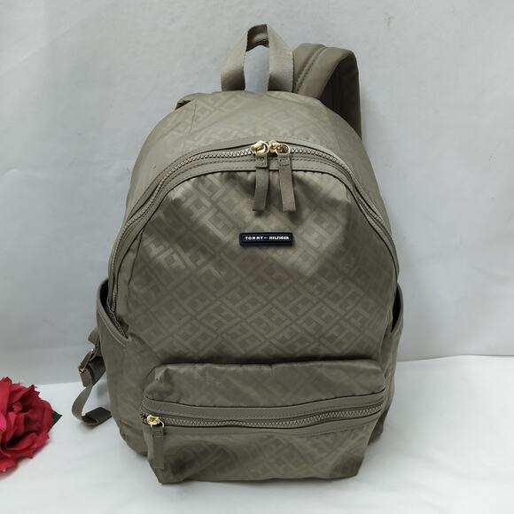 Tommy Hilfiger Gray Nylon Top Handle Zipper Closure Backpack main image 15